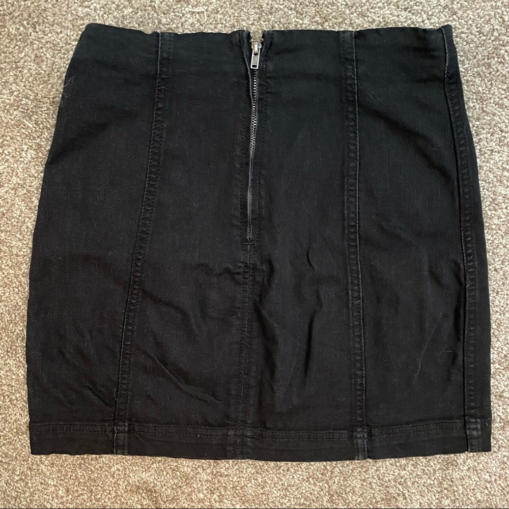 Free People Modern Femme Black Denim Mini Skirt - Picture 7 of 9